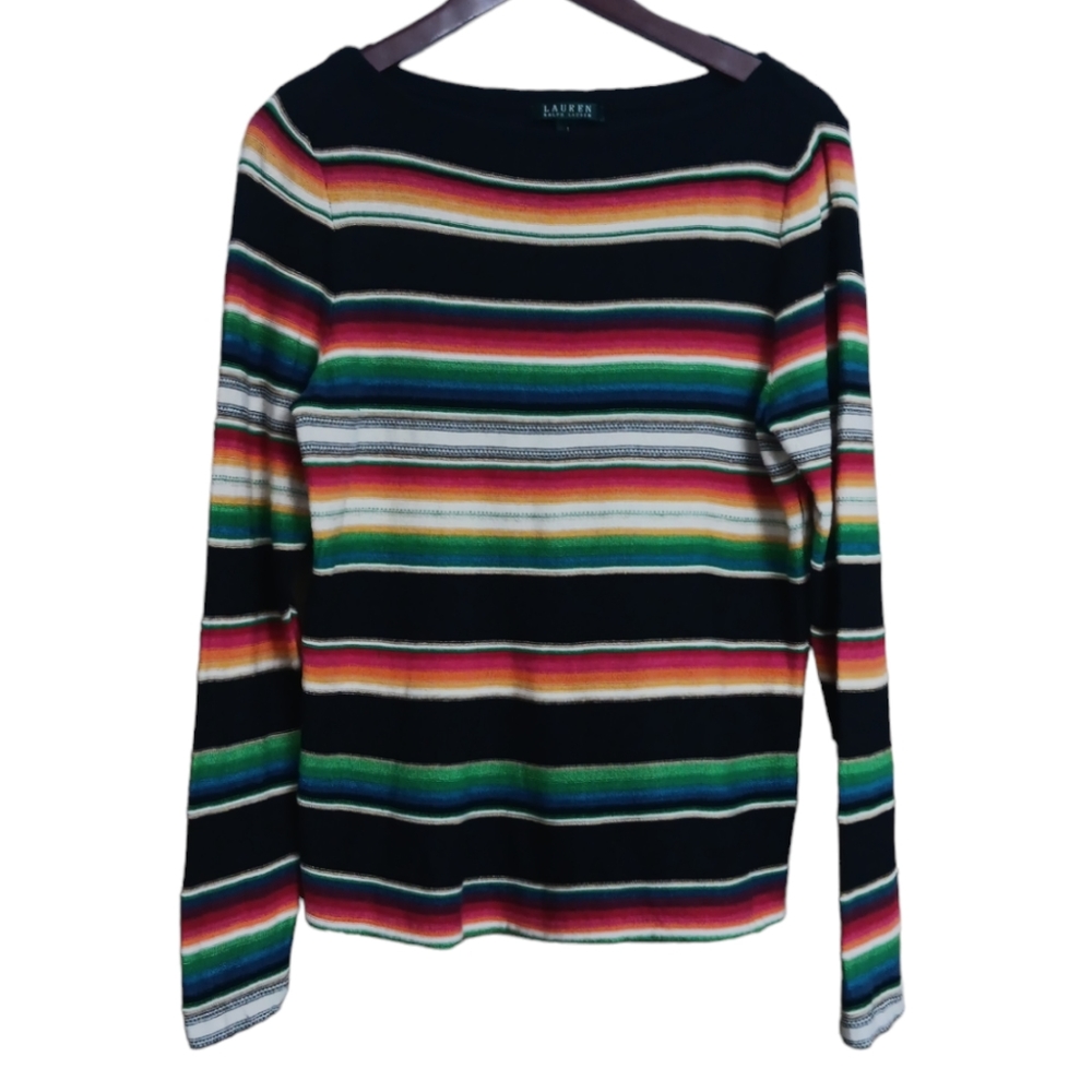 Lauren Ralph Lauren Cotton Linen Blend Seater Rainbow Stripe Boho Hippie Large